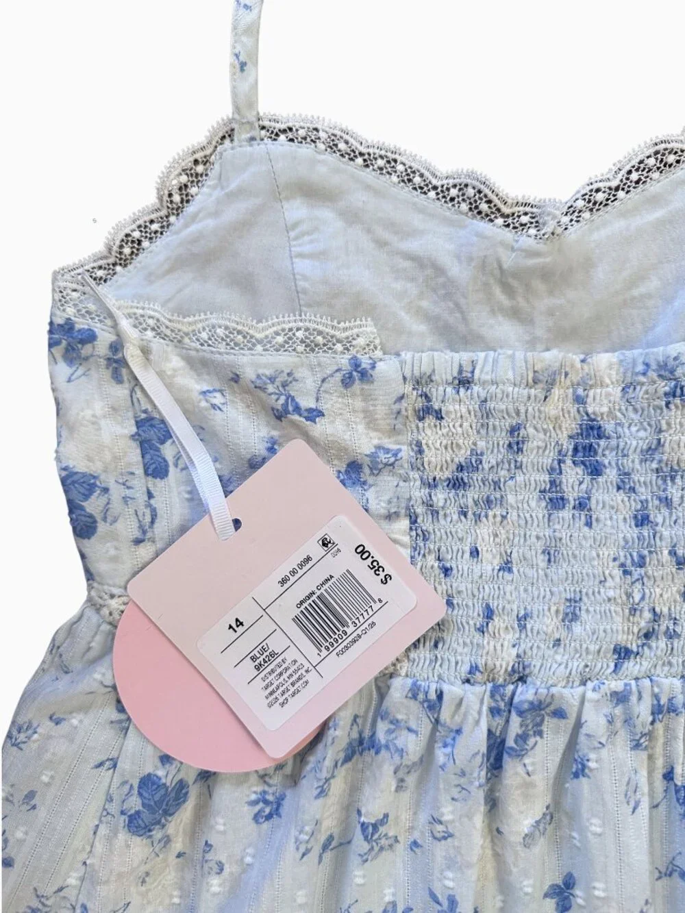 LoveShackFancy x Target Girls' Annabelle Budding Florals Halter Dress - Blue, 14